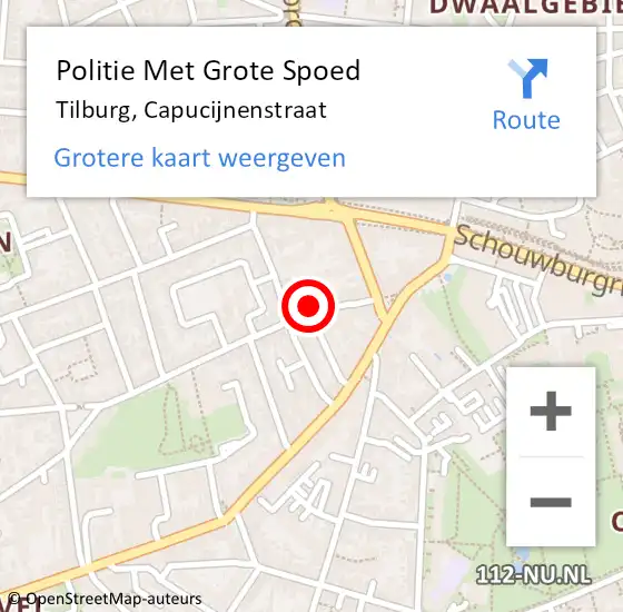 Locatie op kaart van de 112 melding: Politie Met Grote Spoed Naar Tilburg, Capucijnenstraat op 30 april 2023 13:26