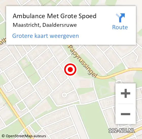 Locatie op kaart van de 112 melding: Ambulance Met Grote Spoed Naar Maastricht, Daaldersruwe op 30 april 2023 13:43