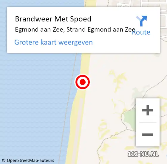 Locatie op kaart van de 112 melding: Brandweer Met Spoed Naar Egmond aan Zee, Strand Egmond aan Zee op 30 april 2023 14:35