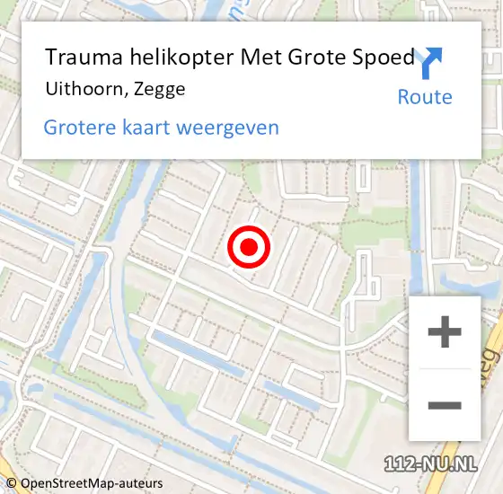Locatie op kaart van de 112 melding: Trauma helikopter Met Grote Spoed Naar Uithoorn, Zegge op 30 april 2023 14:59