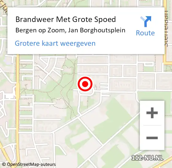 Locatie op kaart van de 112 melding: Brandweer Met Grote Spoed Naar Bergen op Zoom, Jan Borghoutsplein op 30 april 2023 15:31