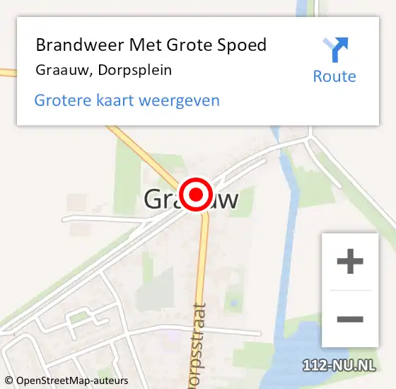 Locatie op kaart van de 112 melding: Brandweer Met Grote Spoed Naar Graauw, Dorpsplein op 30 april 2023 15:57