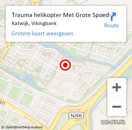 Locatie op kaart van de 112 melding: Trauma helikopter Met Grote Spoed Naar Katwijk, Vikingbank op 30 april 2023 16:08