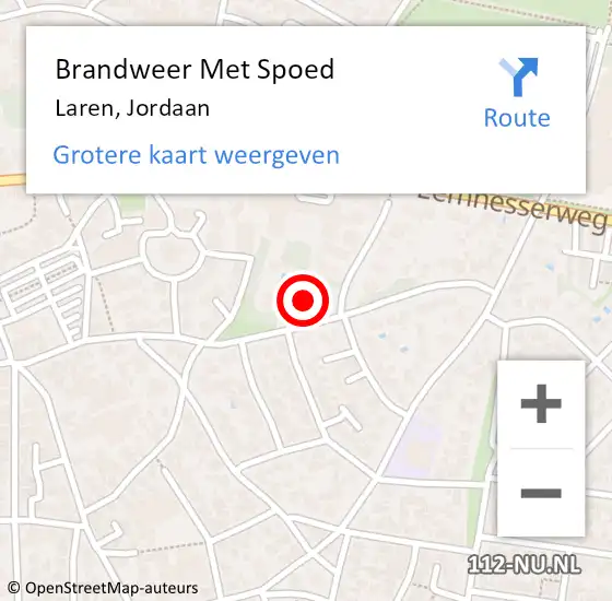 Locatie op kaart van de 112 melding: Brandweer Met Spoed Naar Laren, Jordaan op 30 april 2023 16:12