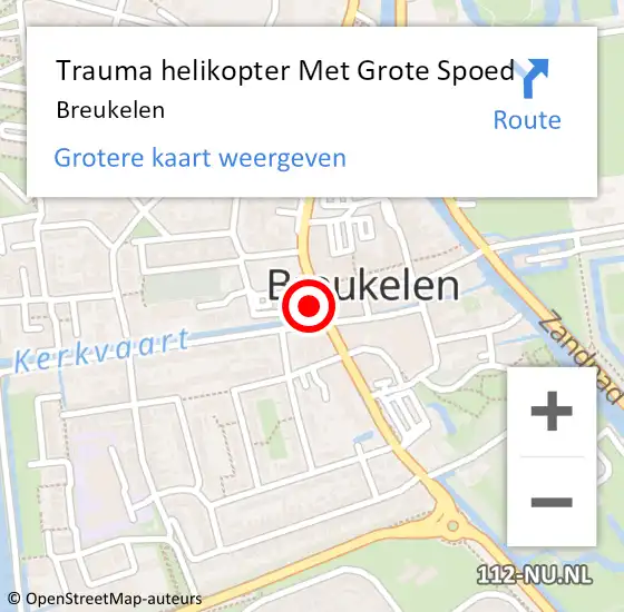 Locatie op kaart van de 112 melding: Trauma helikopter Met Grote Spoed Naar Breukelen op 30 april 2023 16:16