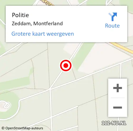 Locatie op kaart van de 112 melding: Politie Zeddam, Montferland op 30 april 2023 16:24