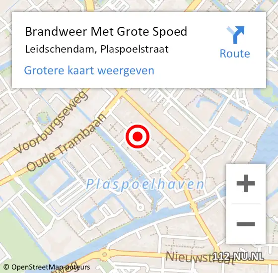 Locatie op kaart van de 112 melding: Brandweer Met Grote Spoed Naar Leidschendam, Plaspoelstraat op 30 april 2023 16:49