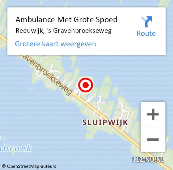 Locatie op kaart van de 112 melding: Ambulance Met Grote Spoed Naar Reeuwijk, 's-Gravenbroekseweg op 30 april 2023 17:01