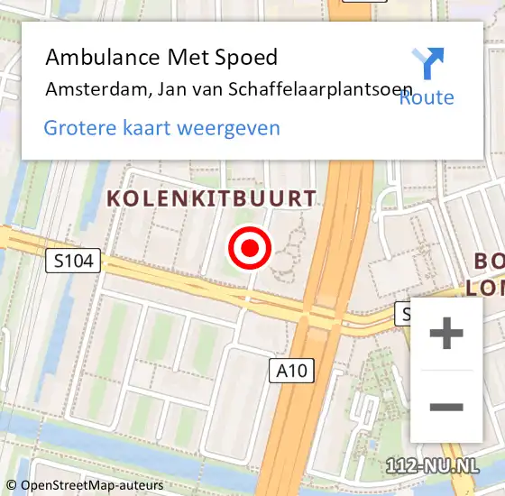 Locatie op kaart van de 112 melding: Ambulance Met Spoed Naar Amsterdam, Jan van Schaffelaarplantsoen op 30 april 2023 17:30