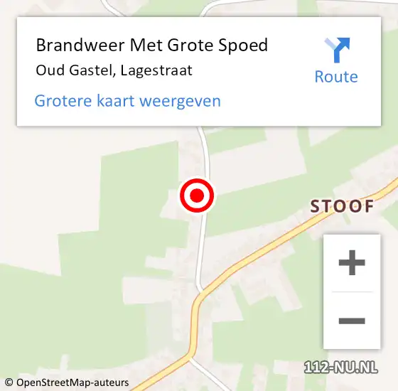 Locatie op kaart van de 112 melding: Brandweer Met Grote Spoed Naar Oud Gastel, Lagestraat op 9 september 2013 11:44