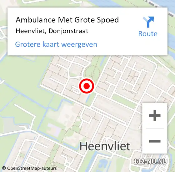 Locatie op kaart van de 112 melding: Ambulance Met Grote Spoed Naar Heenvliet, Donjonstraat op 30 april 2023 18:25