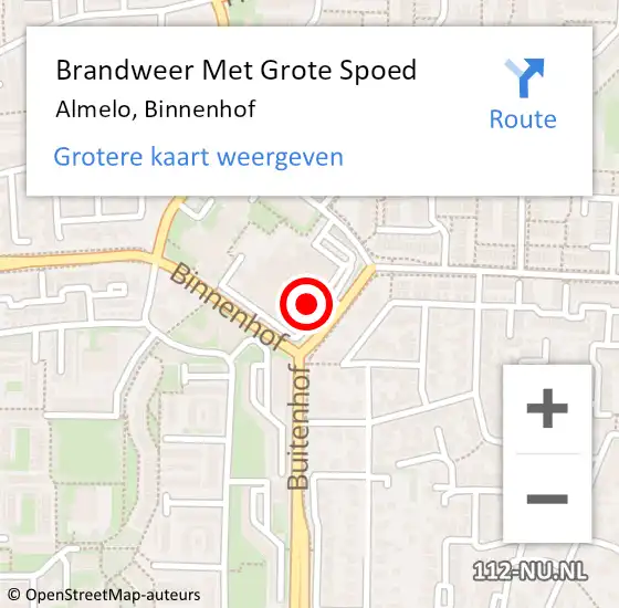 Locatie op kaart van de 112 melding: Brandweer Met Grote Spoed Naar Almelo, Binnenhof op 30 april 2023 19:53