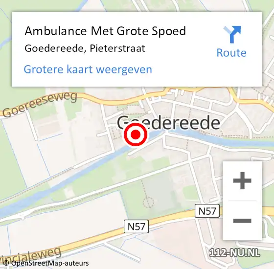 Locatie op kaart van de 112 melding: Ambulance Met Grote Spoed Naar Goedereede, Pieterstraat op 30 april 2023 20:37