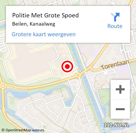 Locatie op kaart van de 112 melding: Politie Met Grote Spoed Naar Beilen, Kanaalweg op 30 april 2023 21:25