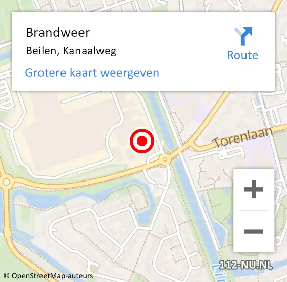 Locatie op kaart van de 112 melding: Brandweer Beilen, Kanaalweg op 30 april 2023 21:30