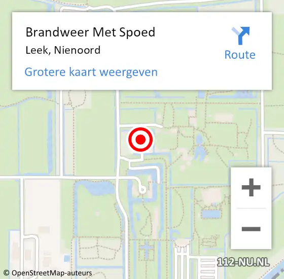 Locatie op kaart van de 112 melding: Brandweer Met Spoed Naar Leek, Nienoord op 30 april 2023 21:39