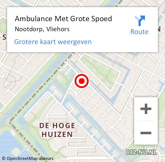 Locatie op kaart van de 112 melding: Ambulance Met Grote Spoed Naar Nootdorp, Vliehors op 30 april 2023 21:53