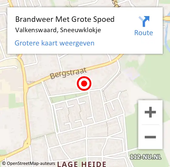 Locatie op kaart van de 112 melding: Brandweer Met Grote Spoed Naar Valkenswaard, Sneeuwklokje op 1 mei 2023 02:04