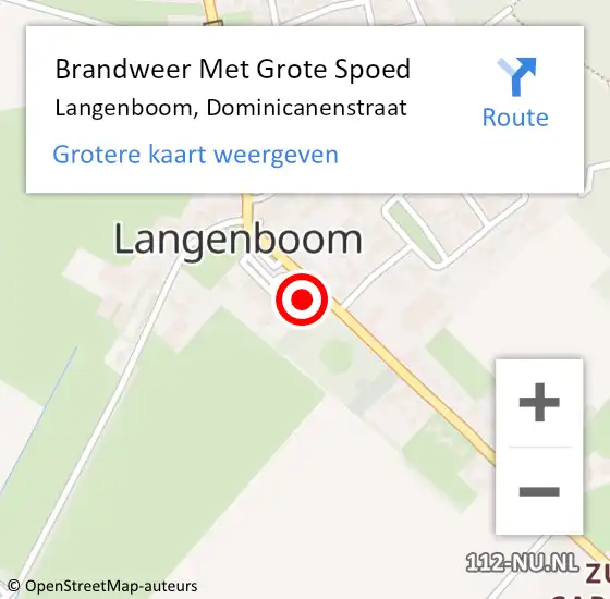 Locatie op kaart van de 112 melding: Brandweer Met Grote Spoed Naar Langenboom, Dominicanenstraat op 1 mei 2023 02:35