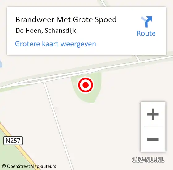 Locatie op kaart van de 112 melding: Brandweer Met Grote Spoed Naar De Heen, Schansdijk op 1 mei 2023 03:24