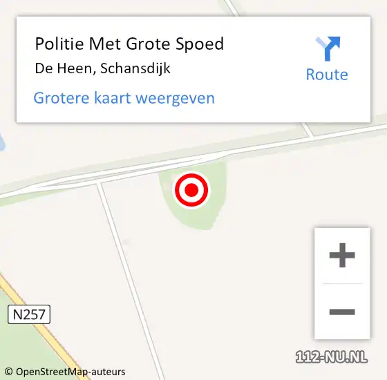 Locatie op kaart van de 112 melding: Politie Met Grote Spoed Naar De Heen, Schansdijk op 1 mei 2023 03:24