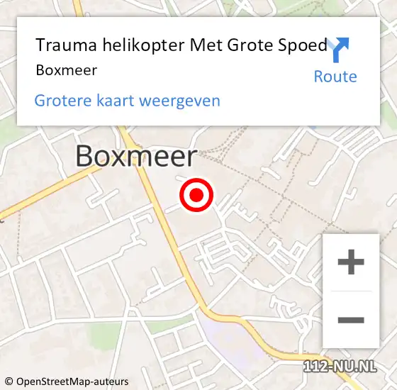 Locatie op kaart van de 112 melding: Trauma helikopter Met Grote Spoed Naar Boxmeer op 1 mei 2023 04:07