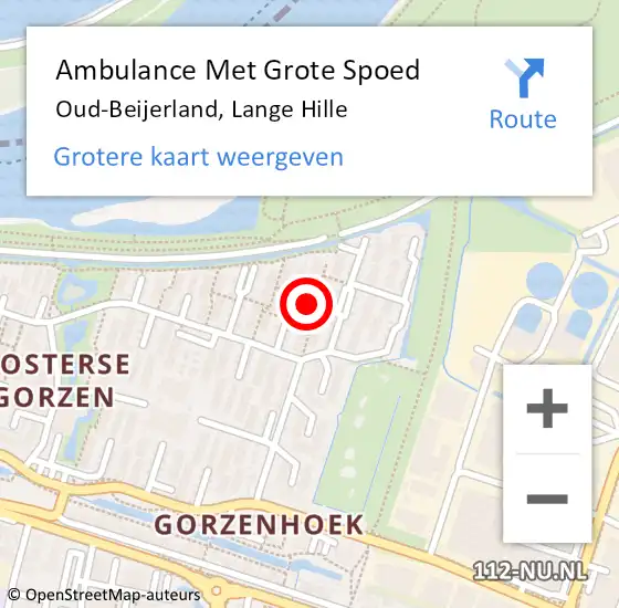 Locatie op kaart van de 112 melding: Ambulance Met Grote Spoed Naar Oud-Beijerland, Lange Hille op 1 mei 2023 05:18