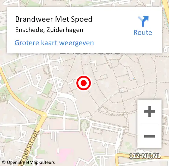 Locatie op kaart van de 112 melding: Brandweer Met Spoed Naar Enschede, Zuiderhagen op 1 mei 2023 07:03