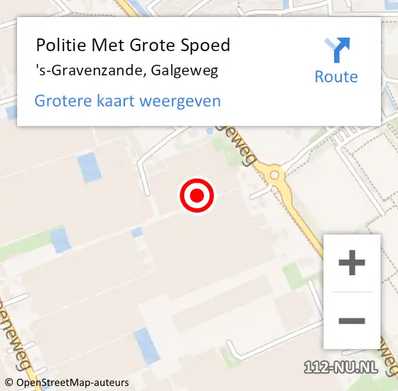 Locatie op kaart van de 112 melding: Politie Met Grote Spoed Naar 's-Gravenzande, Galgeweg op 1 mei 2023 09:02