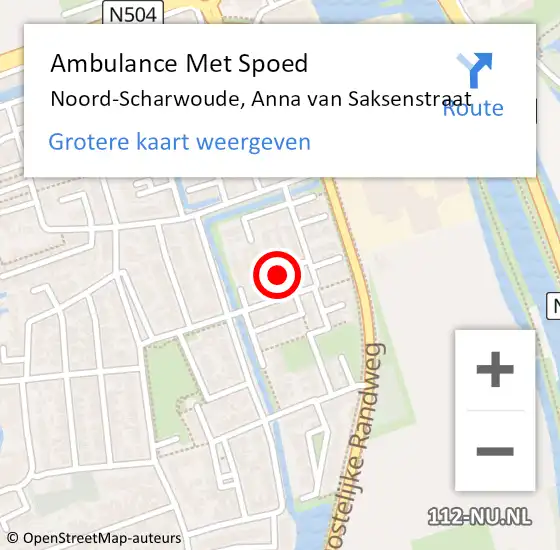 Locatie op kaart van de 112 melding: Ambulance Met Spoed Naar Noord-Scharwoude, Anna van Saksenstraat op 1 mei 2023 10:00