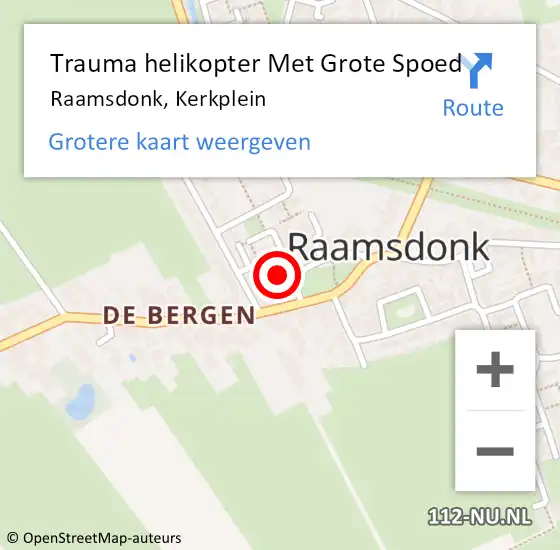 Locatie op kaart van de 112 melding: Trauma helikopter Met Grote Spoed Naar Raamsdonk, Kerkplein op 1 mei 2023 10:06