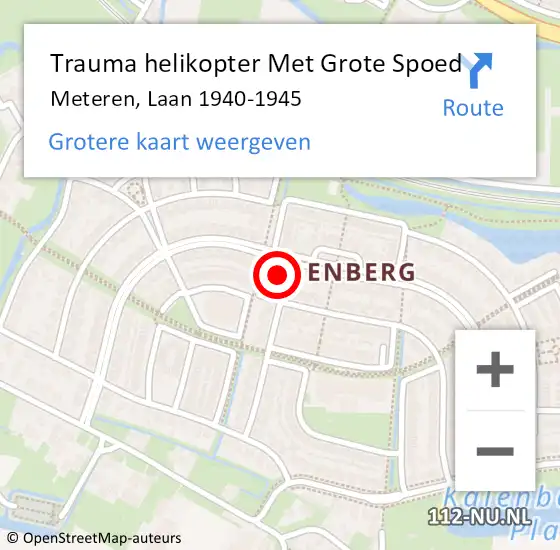 Locatie op kaart van de 112 melding: Trauma helikopter Met Grote Spoed Naar Meteren, Laan 1940-1945 op 1 mei 2023 10:41