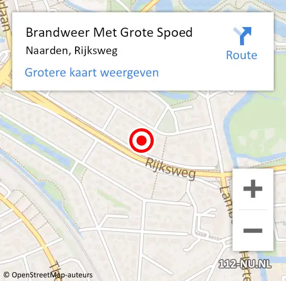 Locatie op kaart van de 112 melding: Brandweer Met Grote Spoed Naar Naarden, Rijksweg op 1 mei 2023 10:45