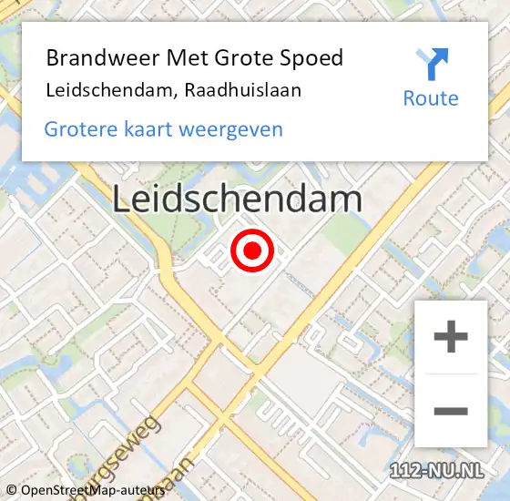 Locatie op kaart van de 112 melding: Brandweer Met Grote Spoed Naar Leidschendam, Raadhuislaan op 1 mei 2023 10:49