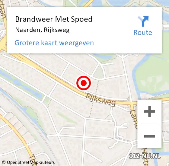 Locatie op kaart van de 112 melding: Brandweer Met Spoed Naar Naarden, Rijksweg op 1 mei 2023 11:03