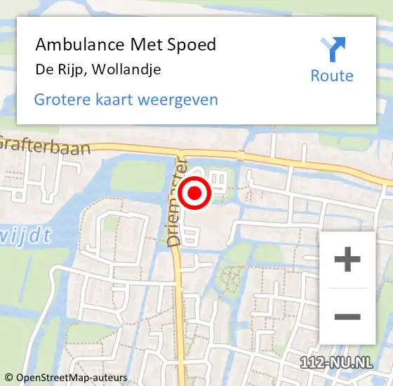 Locatie op kaart van de 112 melding: Ambulance Met Spoed Naar De Rijp, Wollandje op 1 mei 2023 12:03