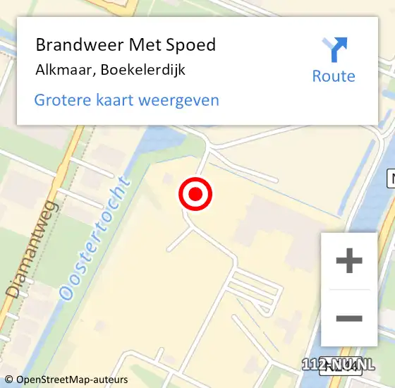Locatie op kaart van de 112 melding: Brandweer Met Spoed Naar Alkmaar, Boekelerdijk op 1 mei 2023 12:56