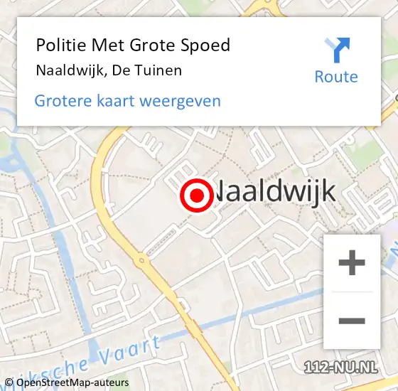 Locatie op kaart van de 112 melding: Politie Met Grote Spoed Naar Naaldwijk, De Tuinen op 1 mei 2023 13:04