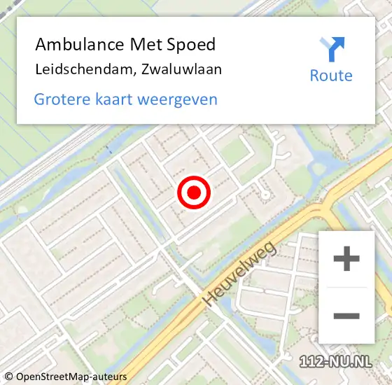 Locatie op kaart van de 112 melding: Ambulance Met Spoed Naar Leidschendam, Zwaluwlaan op 1 mei 2023 14:18