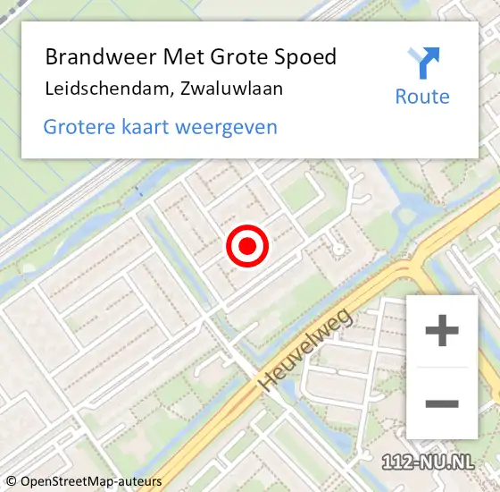 Locatie op kaart van de 112 melding: Brandweer Met Grote Spoed Naar Leidschendam, Zwaluwlaan op 1 mei 2023 14:57