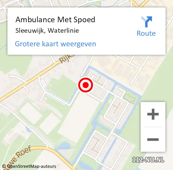 Locatie op kaart van de 112 melding: Ambulance Met Spoed Naar Sleeuwijk, Waterlinie op 1 mei 2023 15:18