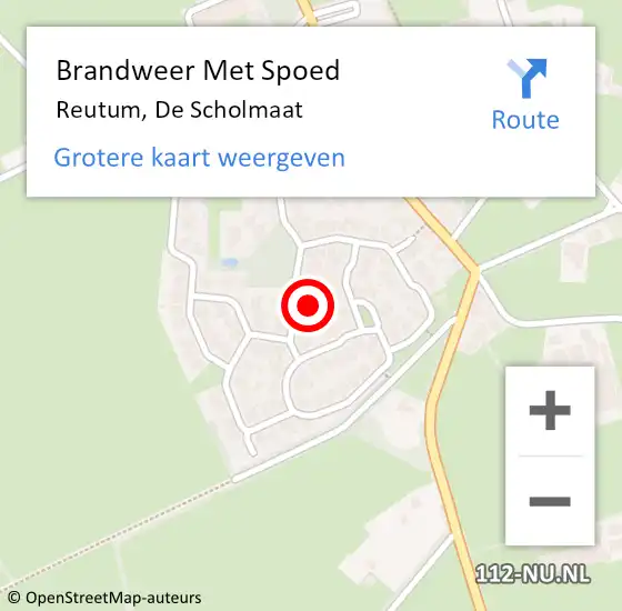 Locatie op kaart van de 112 melding: Brandweer Met Spoed Naar Reutum, De Scholmaat op 1 mei 2023 15:22