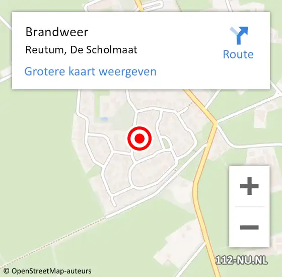 Locatie op kaart van de 112 melding: Brandweer Reutum, De Scholmaat op 1 mei 2023 15:23