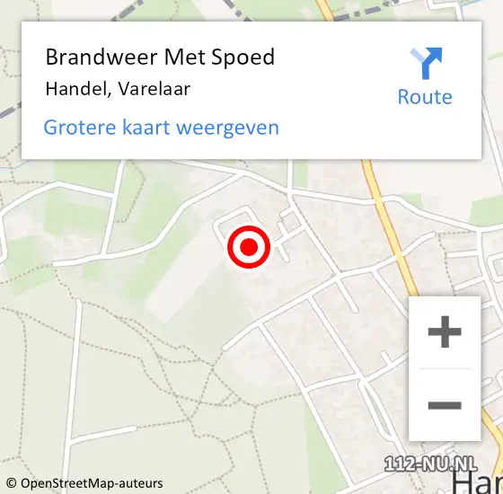 Locatie op kaart van de 112 melding: Brandweer Met Spoed Naar Handel, Varelaar op 1 mei 2023 15:50