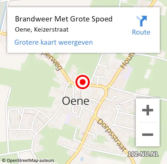 Locatie op kaart van de 112 melding: Brandweer Met Grote Spoed Naar Oene, Keizerstraat op 1 mei 2023 16:00