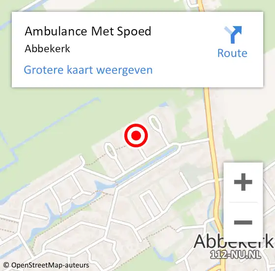 Locatie op kaart van de 112 melding: Ambulance Met Spoed Naar Abbekerk op 1 mei 2023 16:07