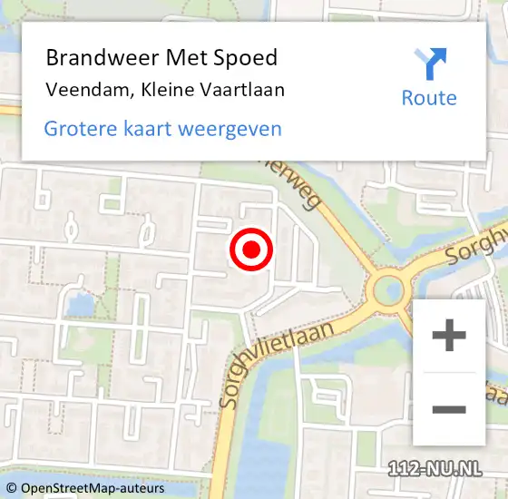 Locatie op kaart van de 112 melding: Brandweer Met Spoed Naar Veendam, Kleine Vaartlaan op 1 mei 2023 16:17