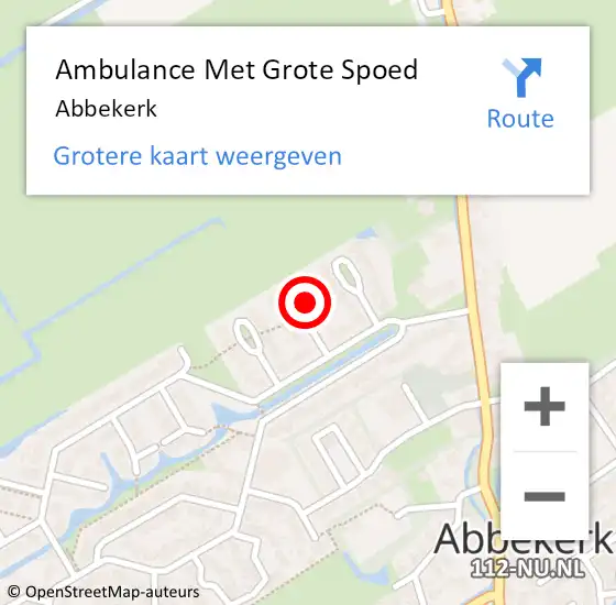 Locatie op kaart van de 112 melding: Ambulance Met Grote Spoed Naar Abbekerk op 1 mei 2023 16:26
