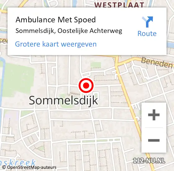 Locatie op kaart van de 112 melding: Ambulance Met Spoed Naar Sommelsdijk, Oostelijke Achterweg op 1 mei 2023 16:47