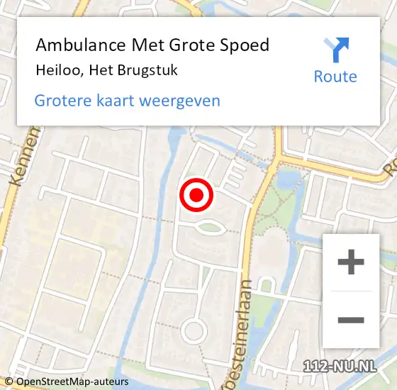 Locatie op kaart van de 112 melding: Ambulance Met Grote Spoed Naar Heiloo, Het Brugstuk op 1 mei 2023 16:59